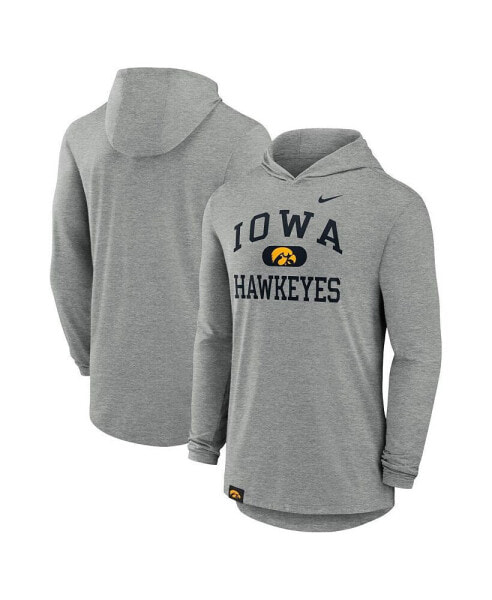 Men's Heather Gray Iowa Hawkeyes Blitz Hoodie Long Sleeve T-Shirt