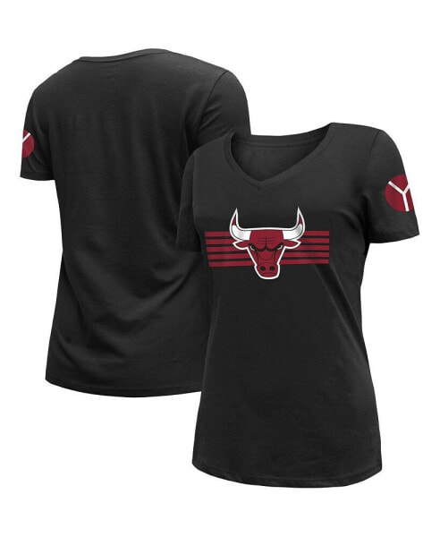 Women's Black Chicago Bulls 2022/23 City Edition V-Neck T-shirt