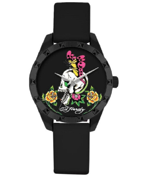 Часы и аксессуары Ed Hardy женские черные с матовым покрытием, 40 мм.