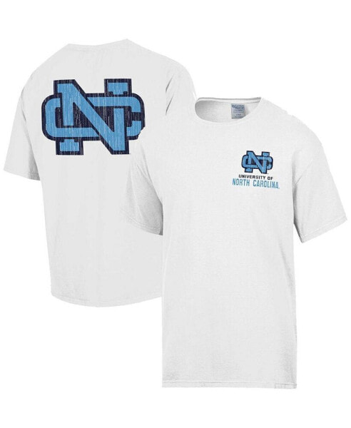 Men's White Distressed North Carolina Tar Heels Vintage-Like Logo T-shirt