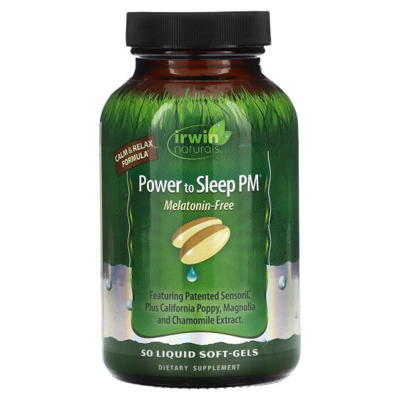 Irwin Naturals, Power to Sleep PM, без мелатонина, 50 желатиновых капсул