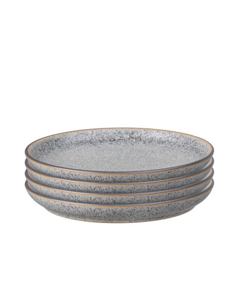 Studio Craft Grey 4 Piece Medium Coupe Plate Set