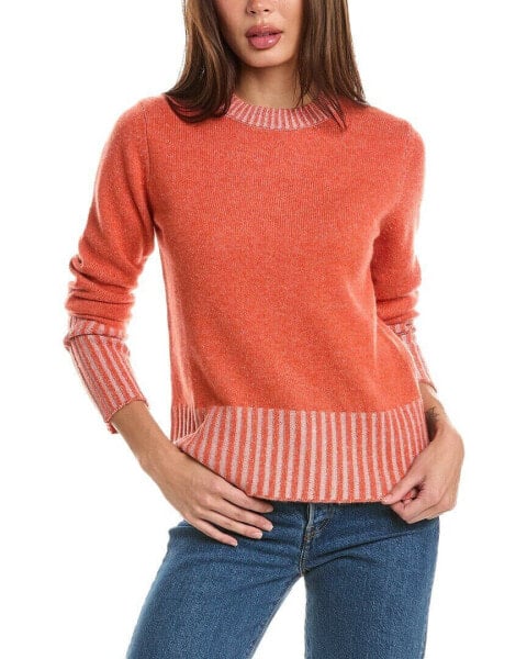 Forte Cashmere Plaited High Rib Crew Cashmere Sweater Women's