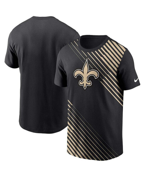 Men's Black New Orleans Saints Yard Line Fashion Asbury T-shirt