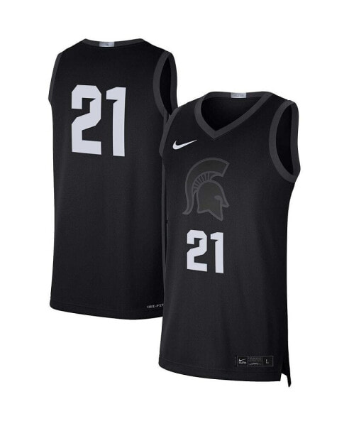 Men's #21 Black Michigan State Spartans Limited Basketball Jersey