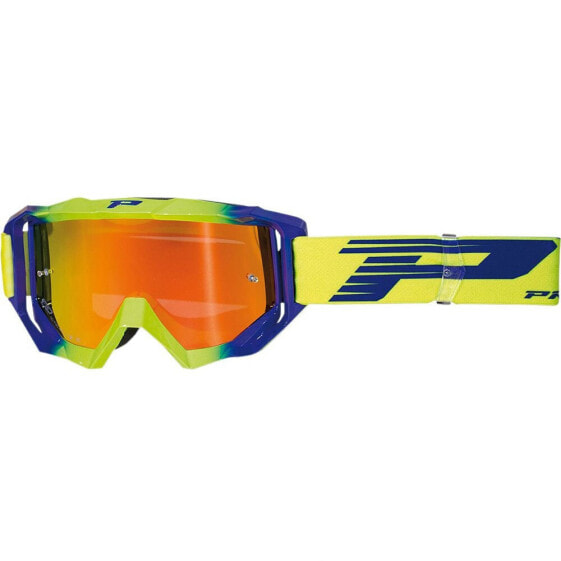 Очки для горнолыжного спорта Progrip 3200-325 - Желто-флуоресцентный/Синий, Зеркальные линзы