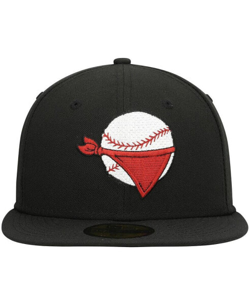 Men's Black Quad Cities River Bandits Authentic Collection Road 59FIFTY Fitted Hat