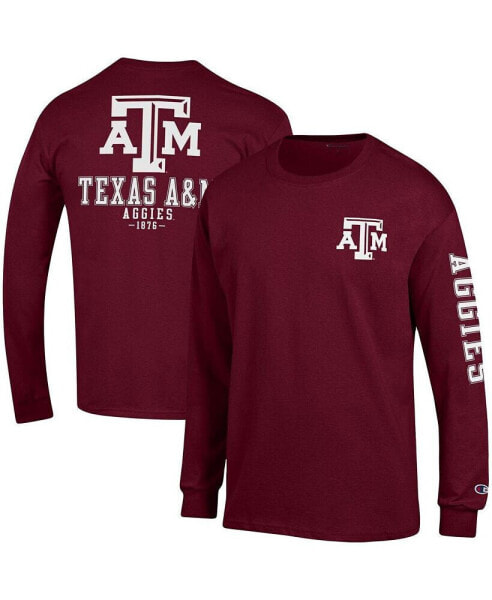 Men's Maroon Texas A&M Aggies Team Stack Long Sleeve T-shirt