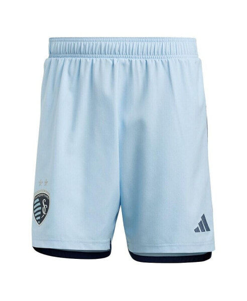 Шорты Adidas мужские Light Blue Sporting Kansas City 2023 Home AEROREADY Authentic