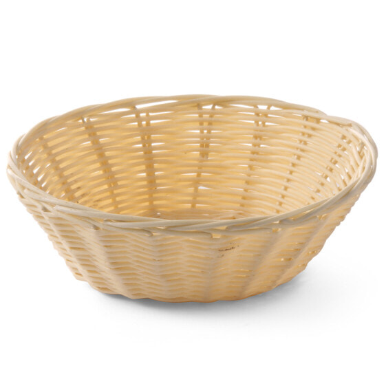 Round polyrattan bread basket, dia. 200mm height 65mm - Hendi 426609