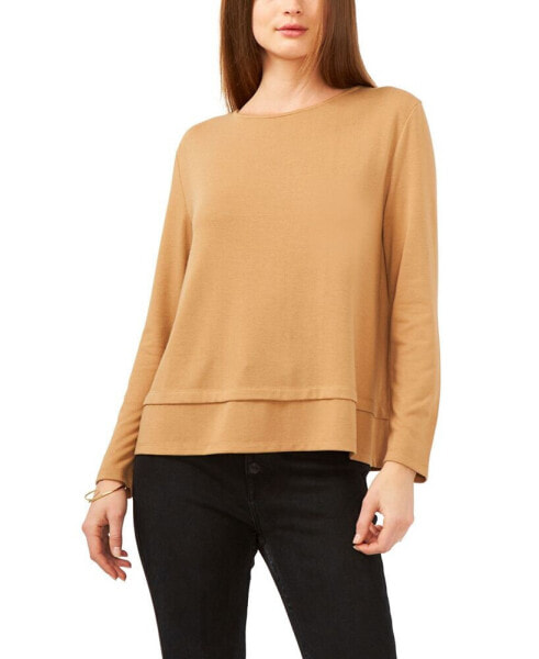 Women's Long Sleeve Tie Back Cozy Knit Top