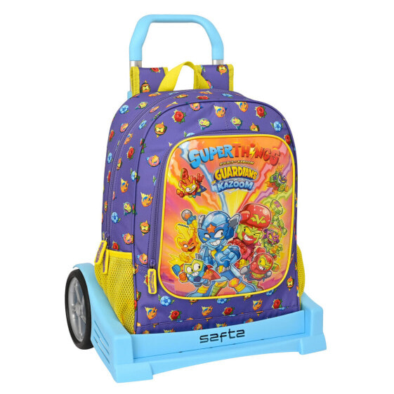 Детский рюкзак с колесиками SuperThings Guardians of Kazoom Фиолетовый Желтый 32 x 42 x 14 см