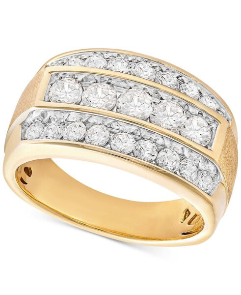 Men's Diamond Linear Cluster Ring (2 ct. t.w.) in 10k Gold