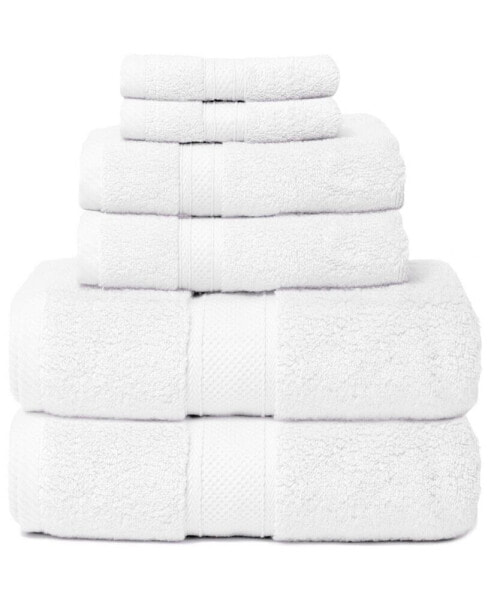Hotel Zero Twist 6-Piece 100% Cotton Bath Towel Set