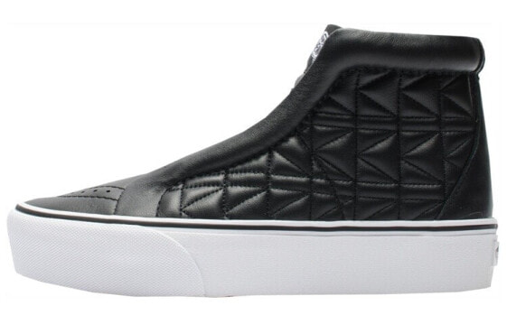 Vans SK8 HI Laceless Platform Karl Lagerfeld Quilt 高帮 板鞋 男女同款 黑色 / Кроссовки Vans SK8 HI VA3DQ7OEL