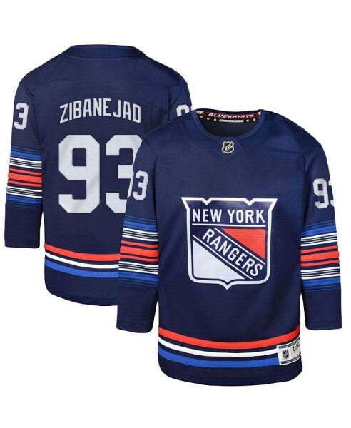 Big Boys Mika Zibanejad Blue New York Rangers Premier Player Jersey