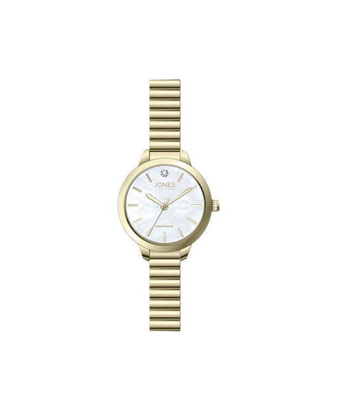 Часы и аксессуары Jones New York Женские наручные часы с драгоценным бриллиантом, белый циферблат, золотистый металлический узкий браслет 28 мм