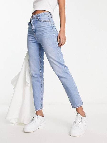 Bershka comfort fit mom jean in light blue