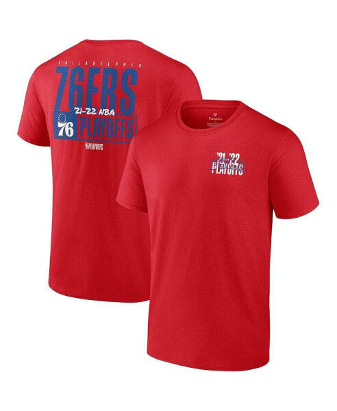 Men's Red Philadelphia 76ers 2022 NBA Playoffs Dunk T-shirt