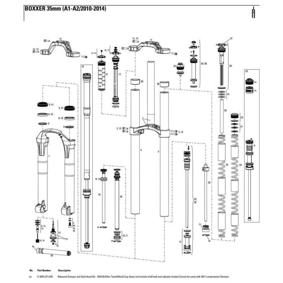 ROCKSHOX Boxxer Team/World Cup Sealhead Rebound Damper Kit