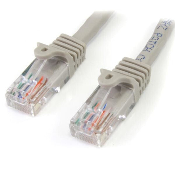 StarTech.com Cat5e Patch Cable with Snagless RJ45 Connectors - 3m - Gray - 3 m - Cat5e - U/UTP (UTP) - RJ-45 - RJ-45