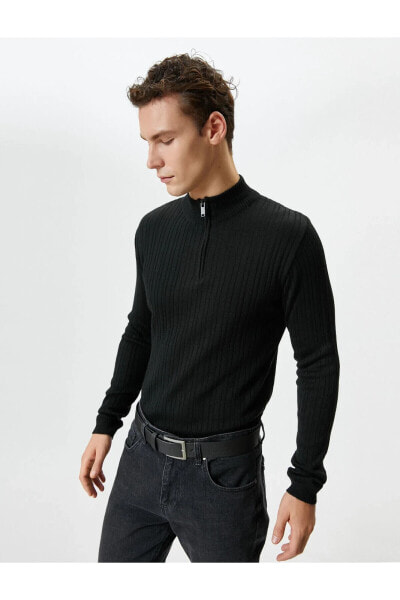 Кофта Koton HalfZip Textured Long Sleeve Sweater