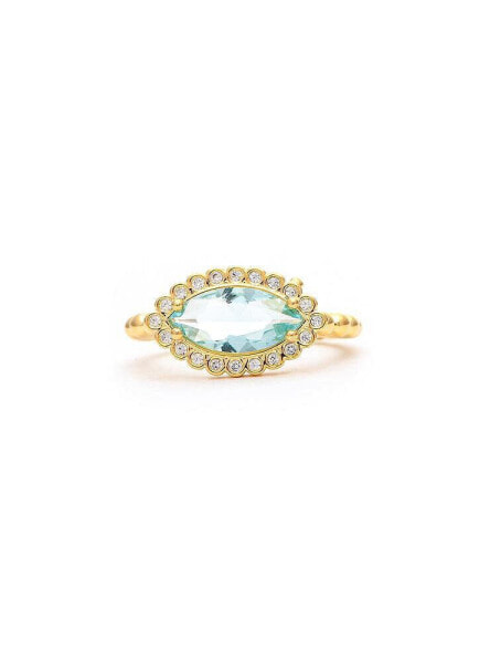 London Blue Crystal East West Ring