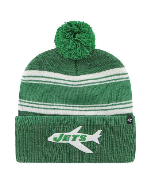 Men's Green New York Jets Fadeout Cuffed Knit Hat with Pom