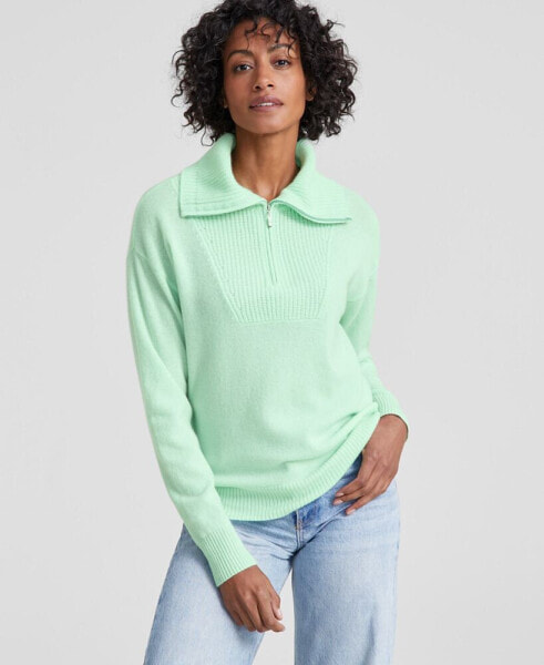 100% Cashmere Women's Quarter-Zip Sweater, Created for Macy's