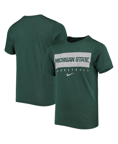 Big Boys Green Michigan State Spartans Legend Basketball Practice Performance T-shirt