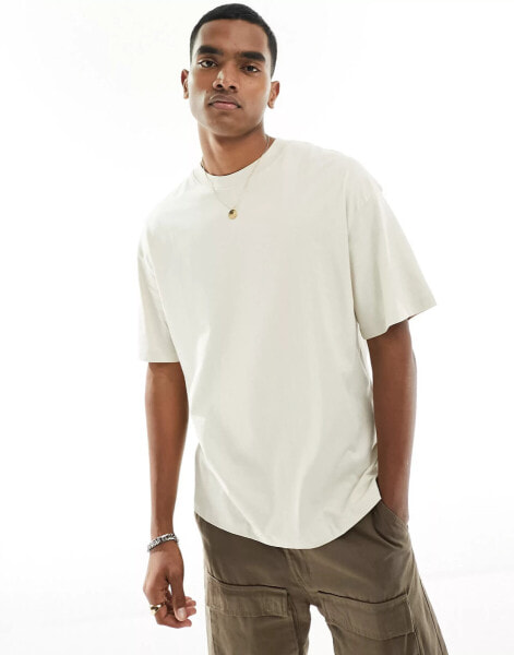 Jack & Jones oversize t-shirt in beige