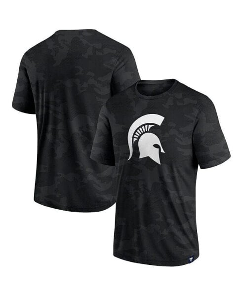 Men's Black Michigan State Spartans Camo Logo T-shirt