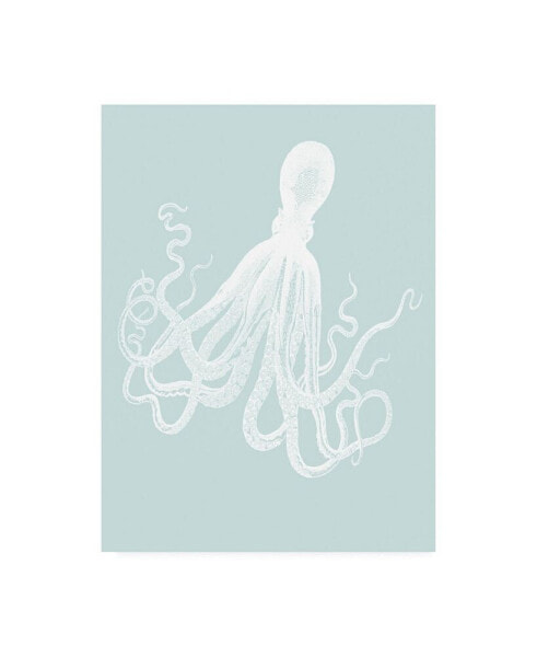 Fab Funky White Octopus on Seafoam E Canvas Art - 27" x 33.5"