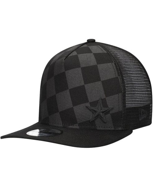 Men's Black Dallas Cowboys Check Mate 9FIFTY Trucker Snapback Hat