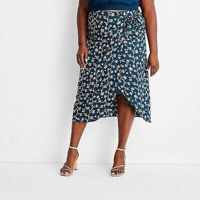 Women's Floral Print Side-Tie Sarong Midi Skirt - Future Collective with Jenny