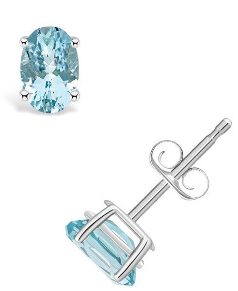Aquamarine (3/4 ct. t.w.) Stud Earrings in 14K Yellow Gold or 14K White Gold