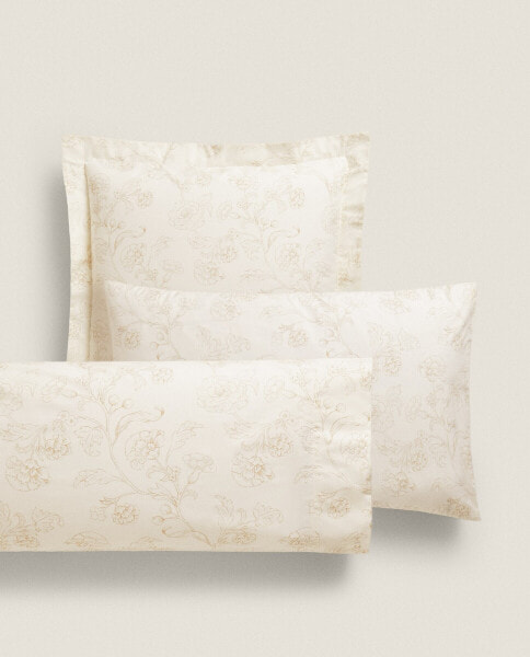 Floral print pillowcase