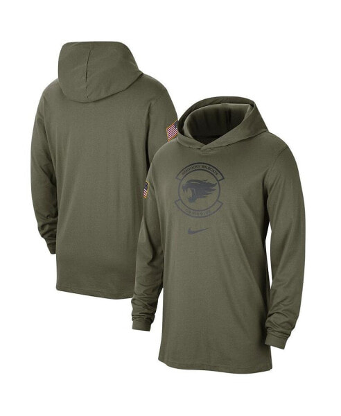 Men's Olive Kentucky Wildcats Military-Inspired Pack Long Sleeve Hoodie T-shirt