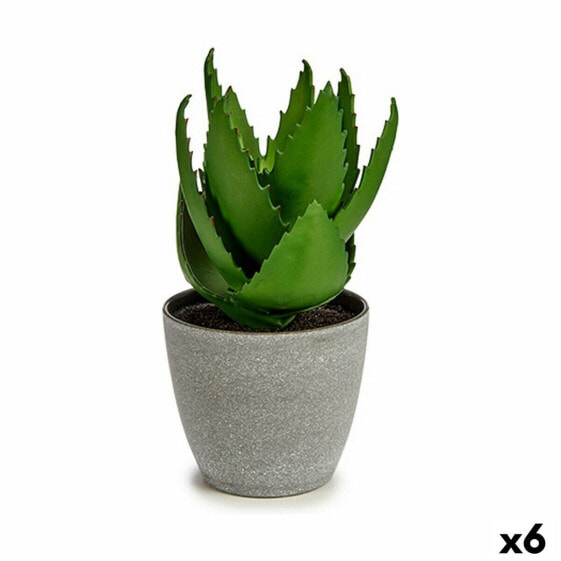 Декоративное растение Алоэ Вера 15 x 23,5 x 15 cm Серый Зеленый Пластик (6 штук)