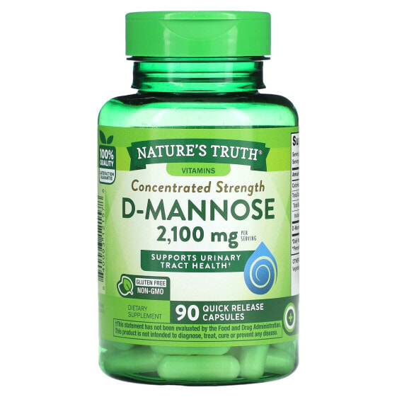 Nature's Truth, Concentrated Strength, D-манноза, 700 мг, 90 капсул с быстрым высвобождением