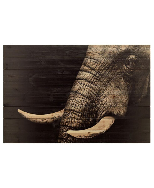 Elephant Arte de Legno Digital Print on Solid Wood Wall Art, 30" x 45" x 1.5"