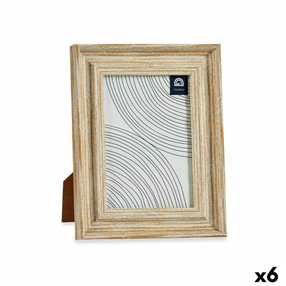 Фото рамка Стеклянный Позолоченный Деревянный Коричневый Пластик (19 x 2 x 24 cm) (6 штук)