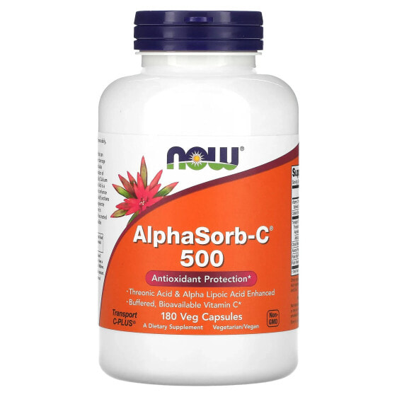 Витамин C NOW AlphaSorb-C 500, 180 капсул (Здоровье, Витамины и БАДы, От гриппа и простуды)