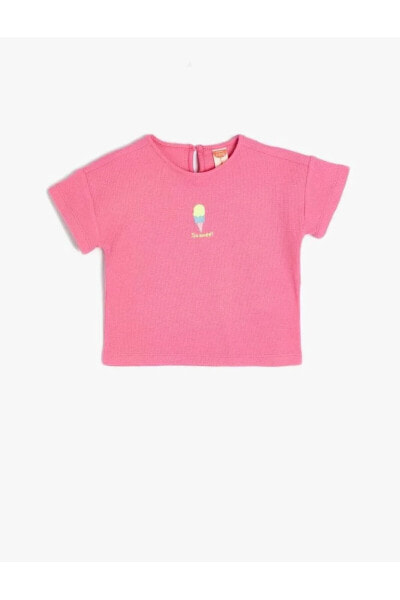 4SMG10128AK Koton Kız Bebek T-shirt PEMBE
