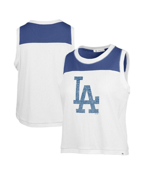 Women's White Los Angeles Dodgers Premier Zoey Waist Length Tank Top