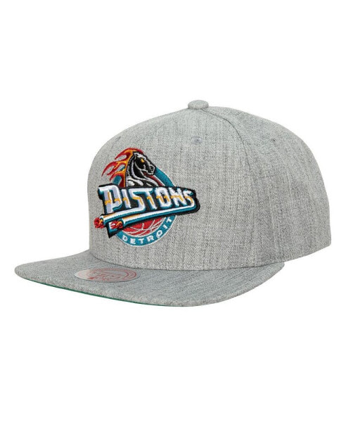 Men's Heather Gray Detroit Pistons Hardwood Classics 2.0 Snapback Hat