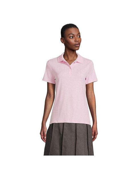 Women's School Uniform Short Sleeve Feminine Fit Interlock Polo Shirt