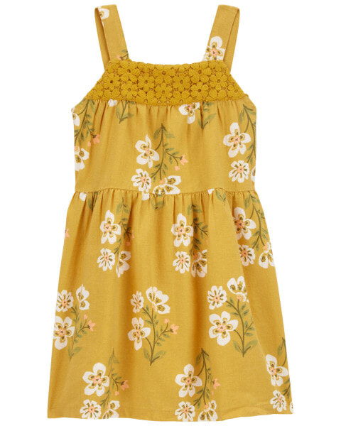 Baby Floral Linen Dress 18M