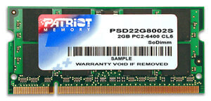 Patriot Memory DDR2 2GB CL5 PC2-6400 (800MHz) SODIMM - 2 GB - DDR2 - 800 MHz - 200-pin SO-DIMM