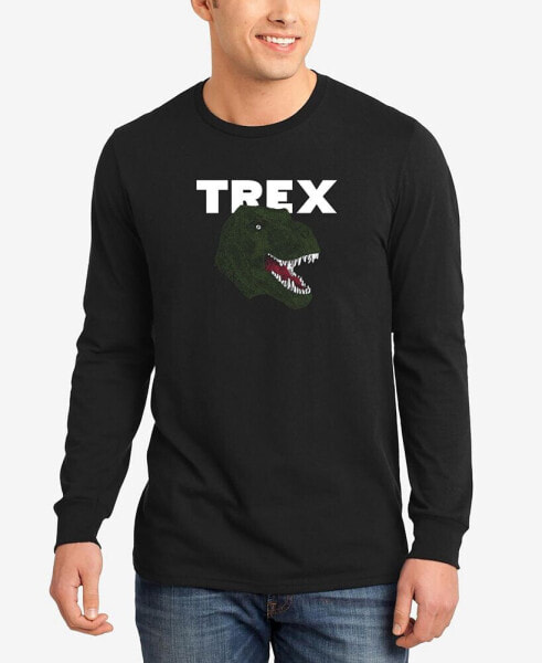 Men's Word Art Long Sleeve T-Rex Head T-shirt